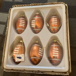 Football Christmas glass ornaments